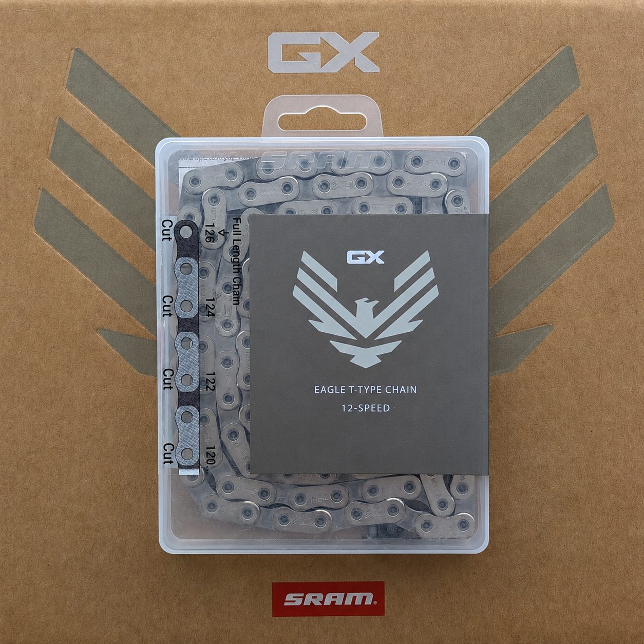 Cadena SRAM GX Eagle T-Type Flattop 12V 126 eslabones Cadena SRAM GX Eagle T-Type Flattop 12V 126 eslabones